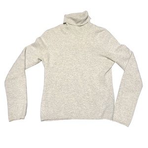 Grey Cotton Sweater Long Sleeved Turtleneck